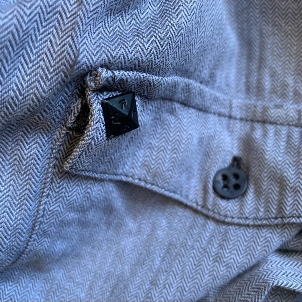 3/$20 KR3W men’s button up shirt, light blue, small - Picture 8 of 8